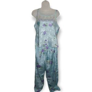 California Dynasty Vintage 2 Piece Floral Pajama Set size L